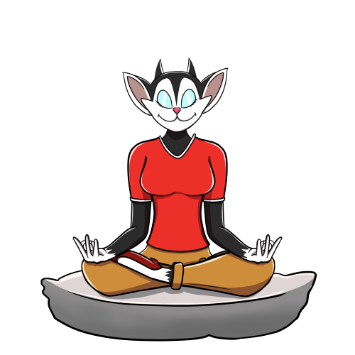 Badcat meditating